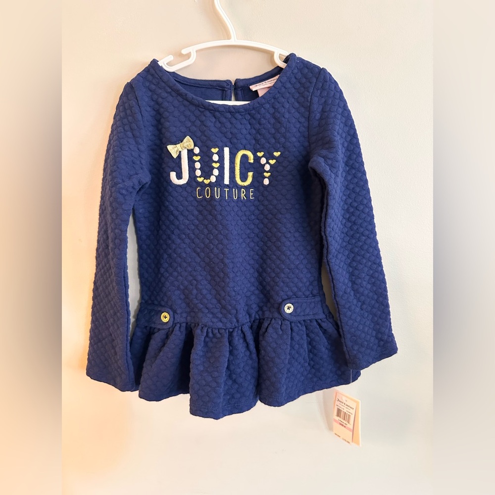 Juicy Couture Girls Long Sleeve Peplum Top - Size 6 - NWT